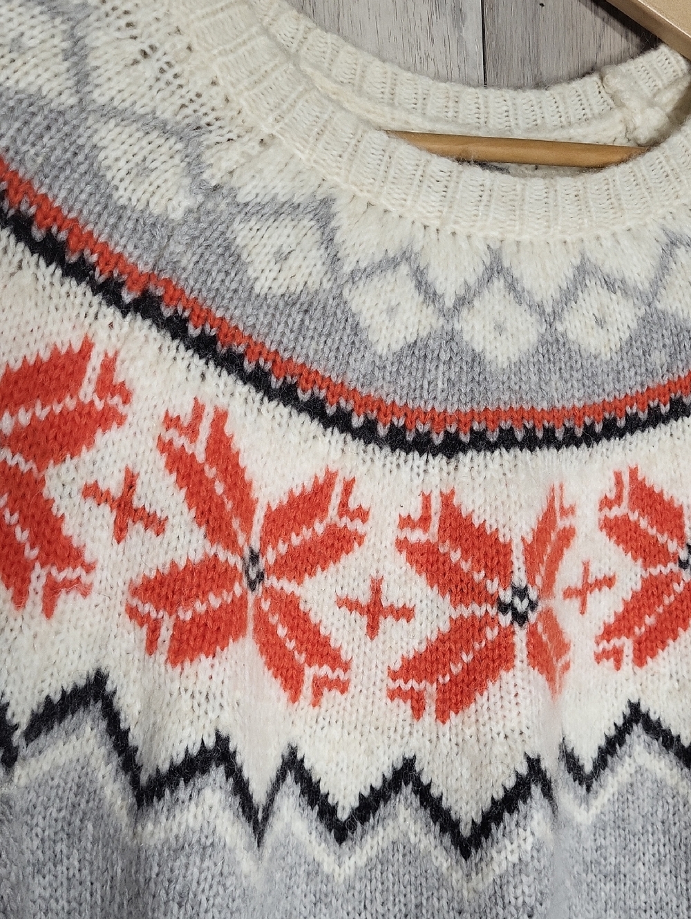 Aerie Wool Alpaca Blend Fair Isle Sweater Oversized Nordic Ski Soft‎ Womens M - Picture 5 of 8